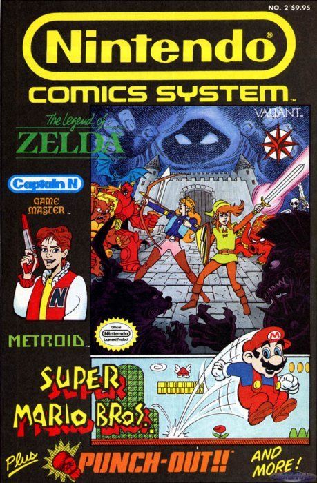 Nintendo Comics System cover featuring Zelda, Mario, Captain N etc.