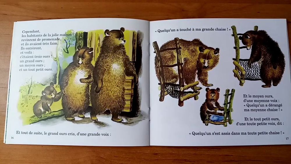 Extrait de Boucle d'or et les trois ours.