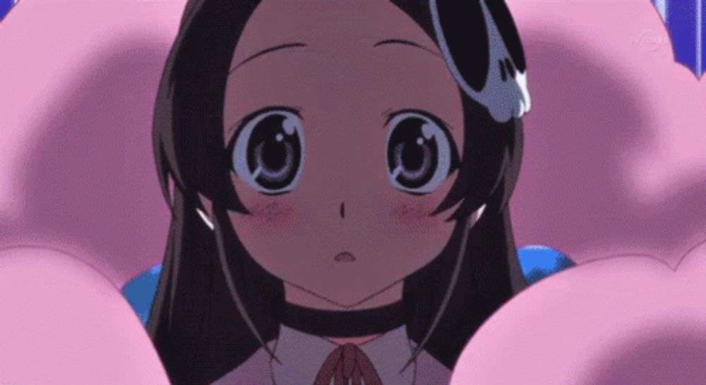 a close up of a girl 's face with a pink background that says tv tokyo