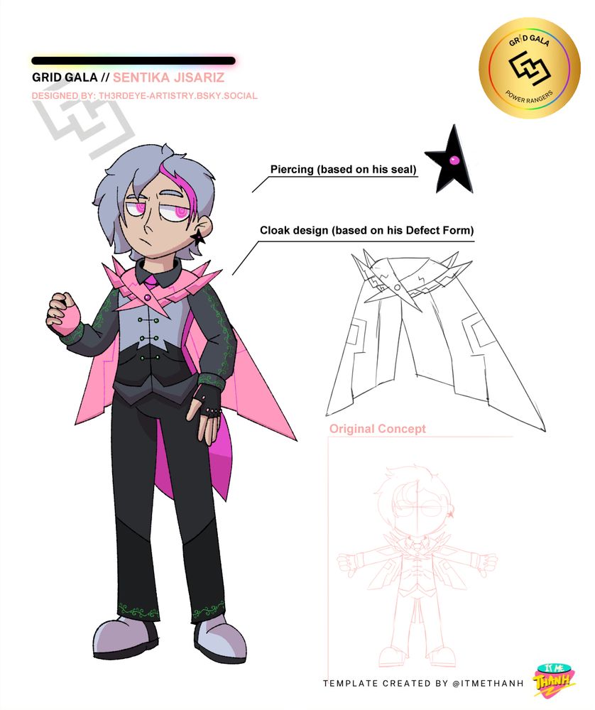 Artwork of Jisariz (Sentika F8ABA6 Jisariz) in a formal outfit inspired by his Sentika Armor.