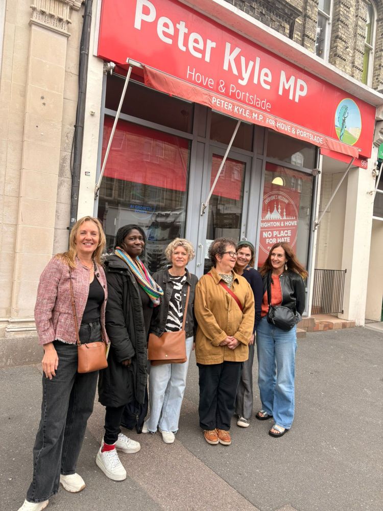 Authors outside Peter Kyle's office