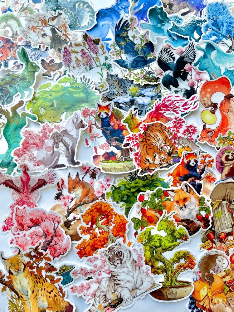 photo of different animal stickers