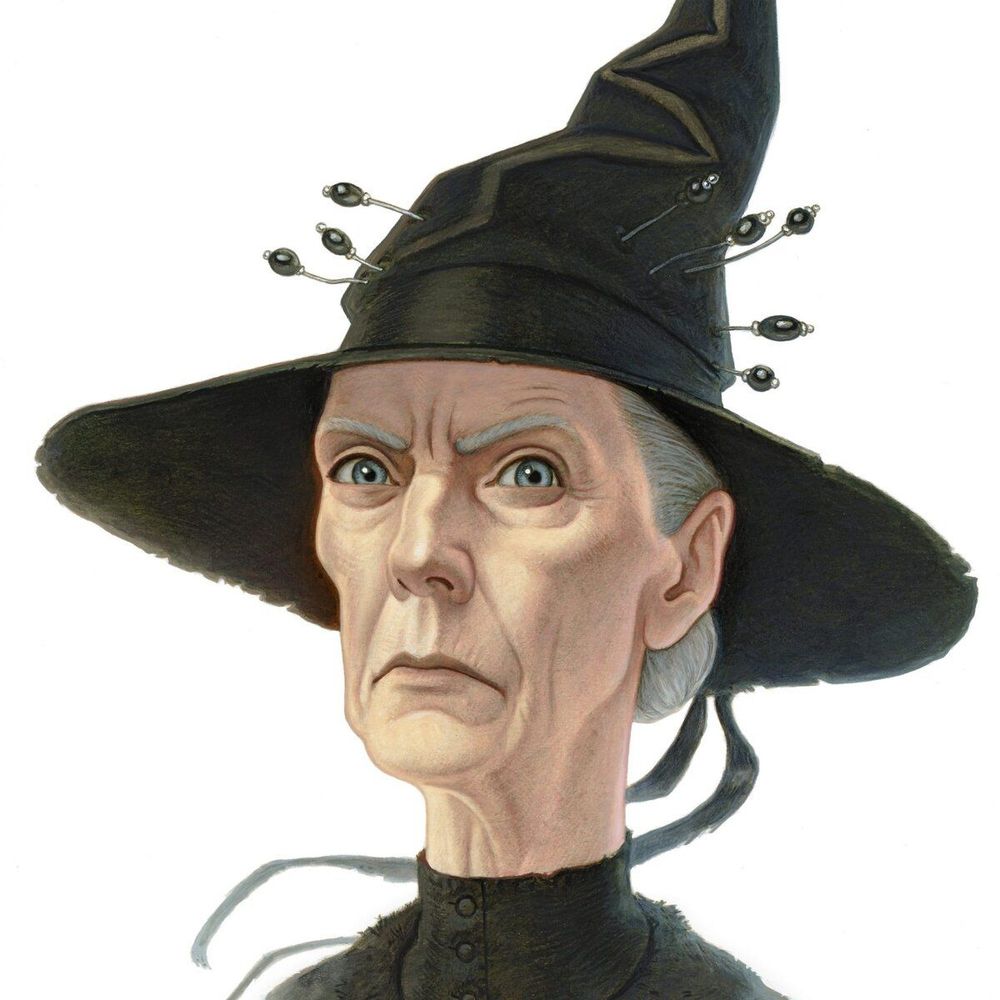 artwork of Granny Weatherwax, severe and correct