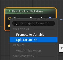 right click, split struct pin