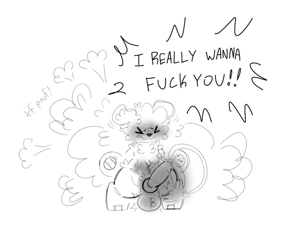 Renns getting poofed into a dogboy! With a big dick that bobs in the air and spews a rope of pre. He’s all huffy and teased up

“I REALLY WANNA FUCK YOU!!”