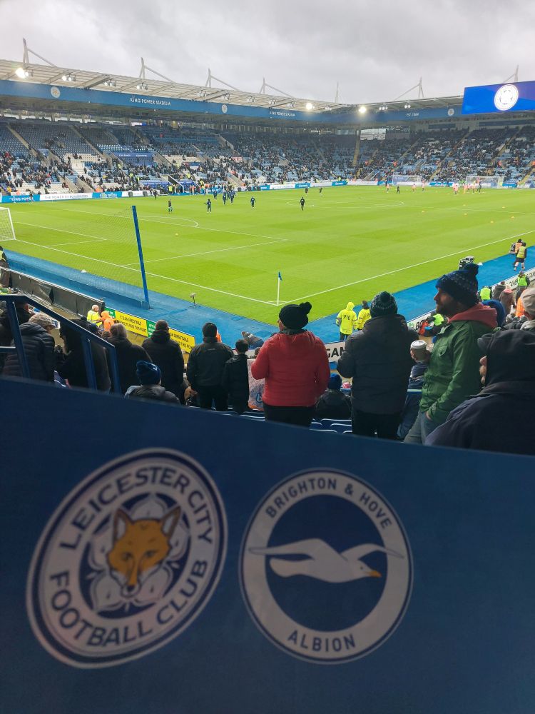 Inside the King Power Stadium, a view from my seat.