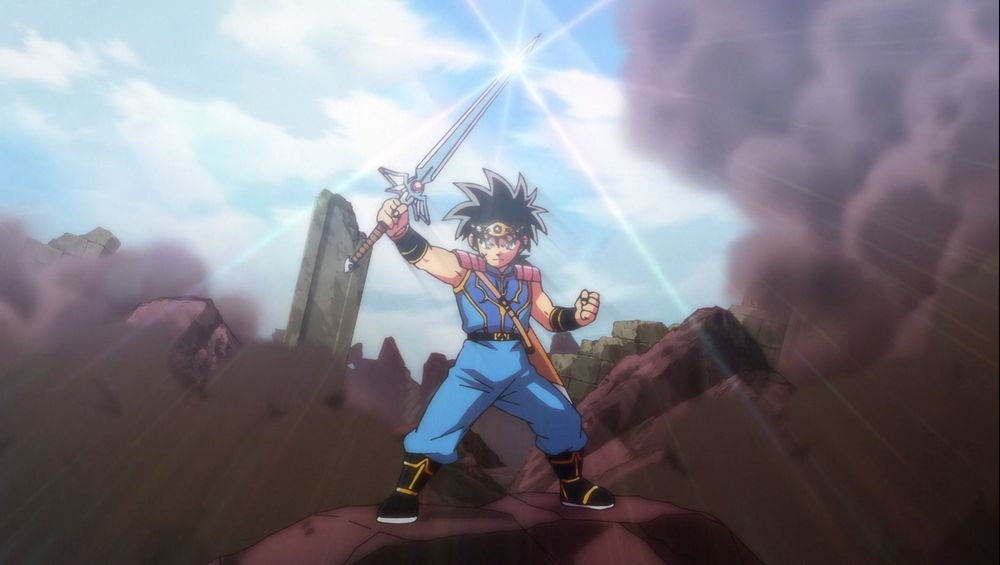 Dai segurando a sua espada após destruir o Castelo de Rocha Soberana.