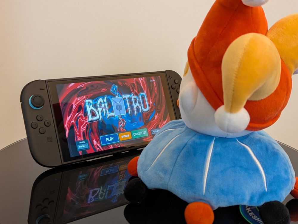 Jimbo playing Balatro on the brand new Switch 2