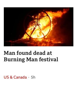 Man found dead at Burning Man festival