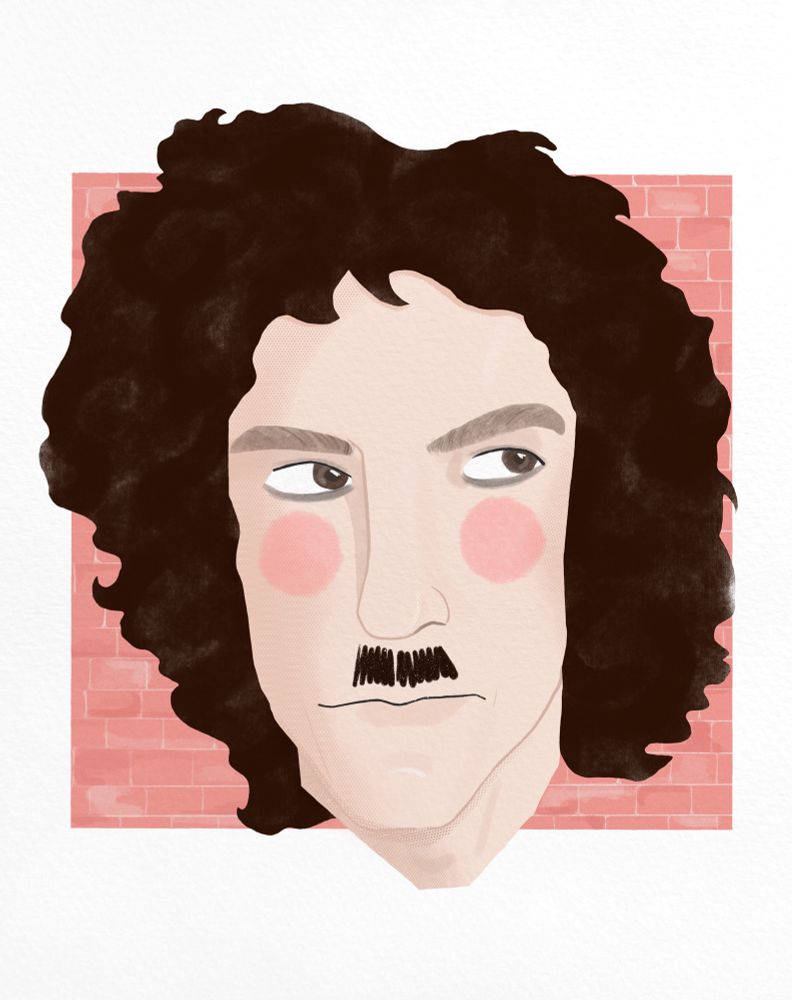 Digital drawing inspired by the cover of Sparks’ album Halfnelson