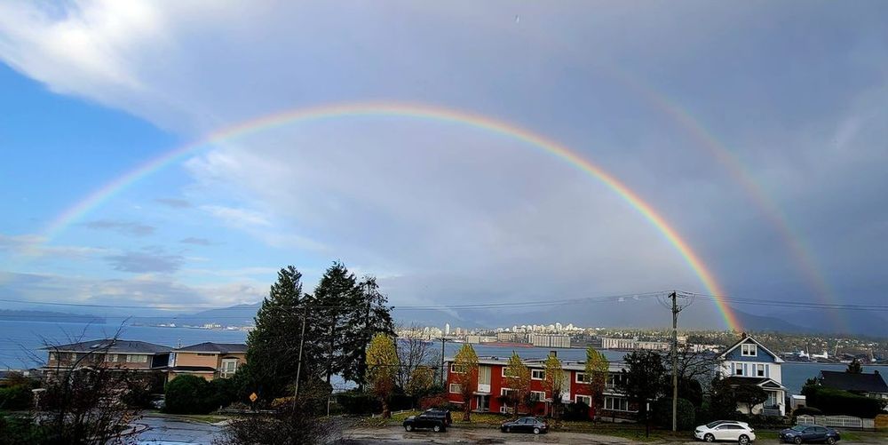 double rainbow over burrard inlet