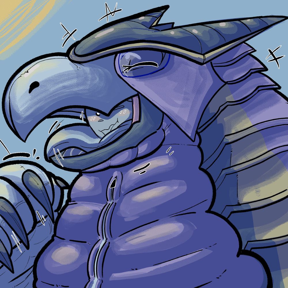 under the table profile picture commission for @zenovoidrider.bsky.social‬

Dragon Plushsuit being worn by a human wearer!