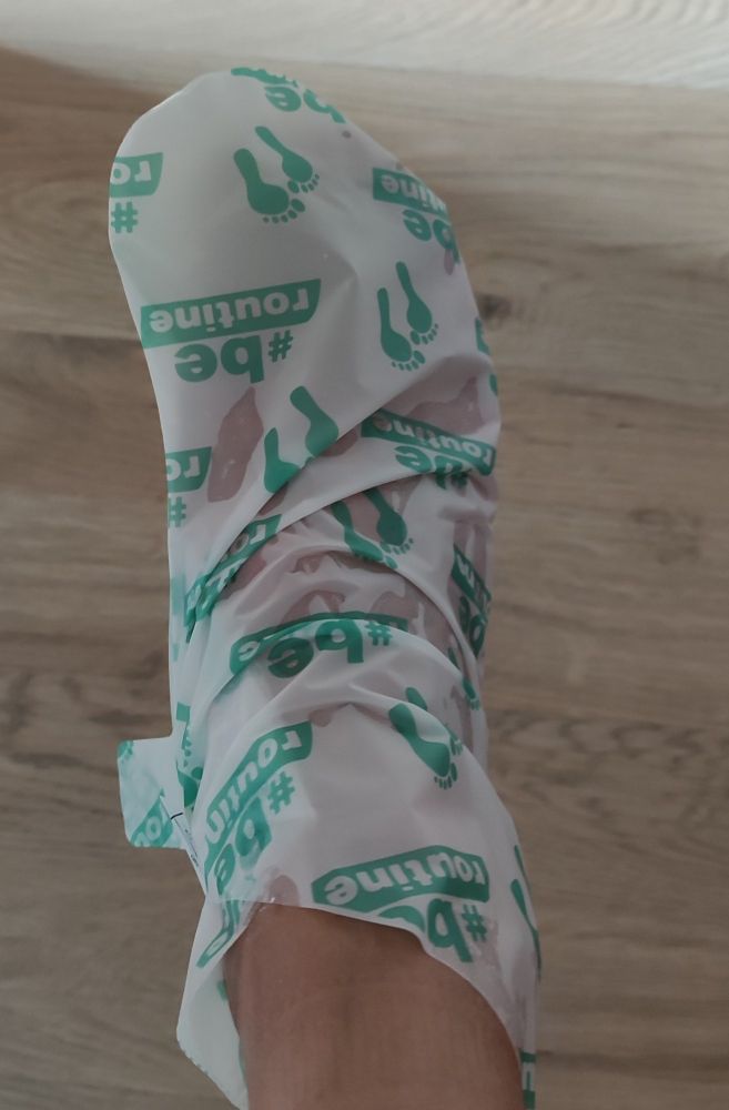 Fuß mit Anti-Hornhaut Socke