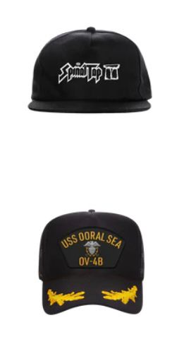 Two Spinal Tap baseball caps