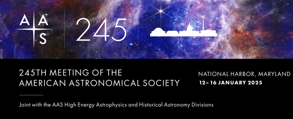 Logo from AAS 245th meeting of the American Astronomical Society at National Harbor, MD 12-16 January 2025
