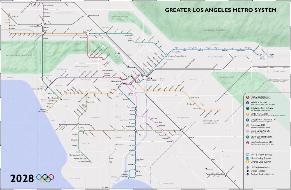 LA Metro 2028 map
