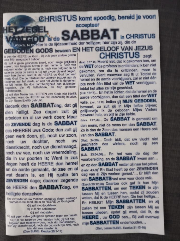 A Christian pamphlet announcing the Second Coming of Jesus and offering "proof" that all Biblical prophecies have come true. A messy, cluttered design that in itself must be a sin.