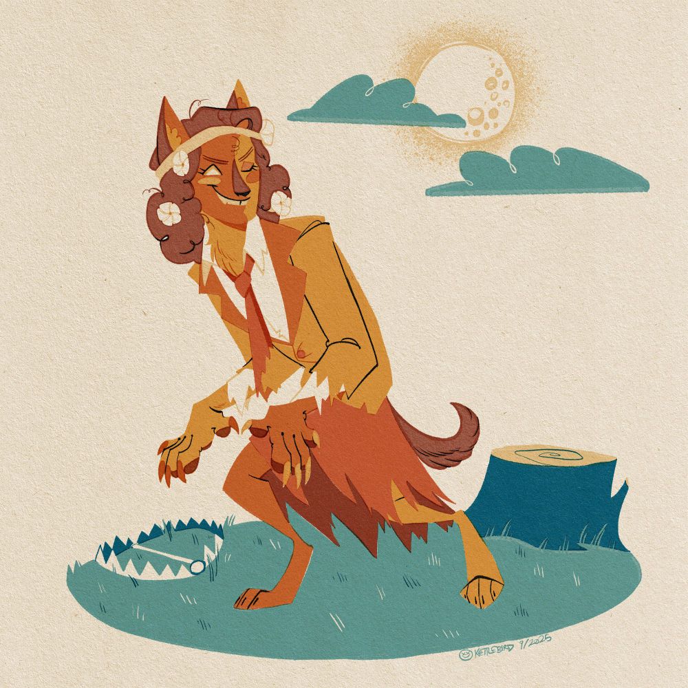 illustration of Thespius Green from the game Great God Grove as a werewolf