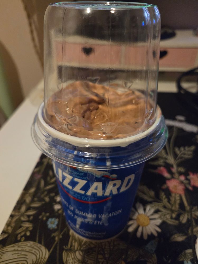 A brownie blizzard from dairy queen