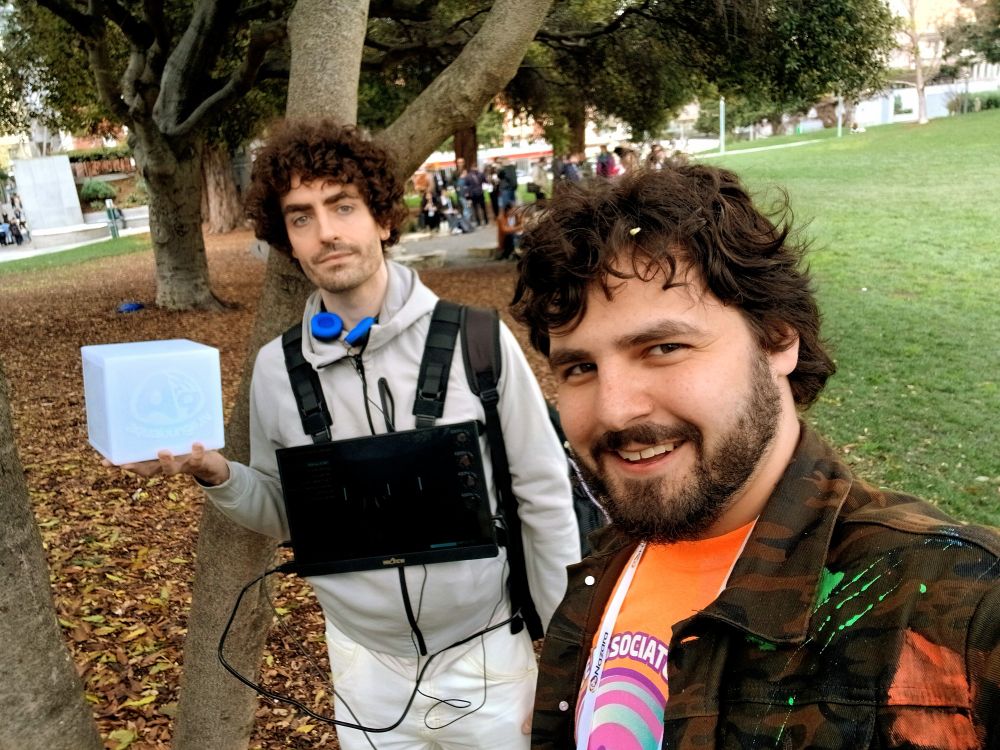 Selfie with me and Max Krieger for his mobile AquaLounge TV showcase where he has a playable monitor on his chest!
