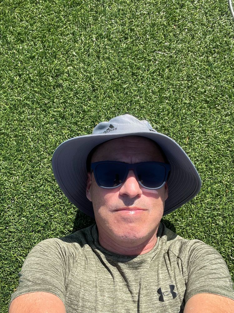 Tired man on the ground 