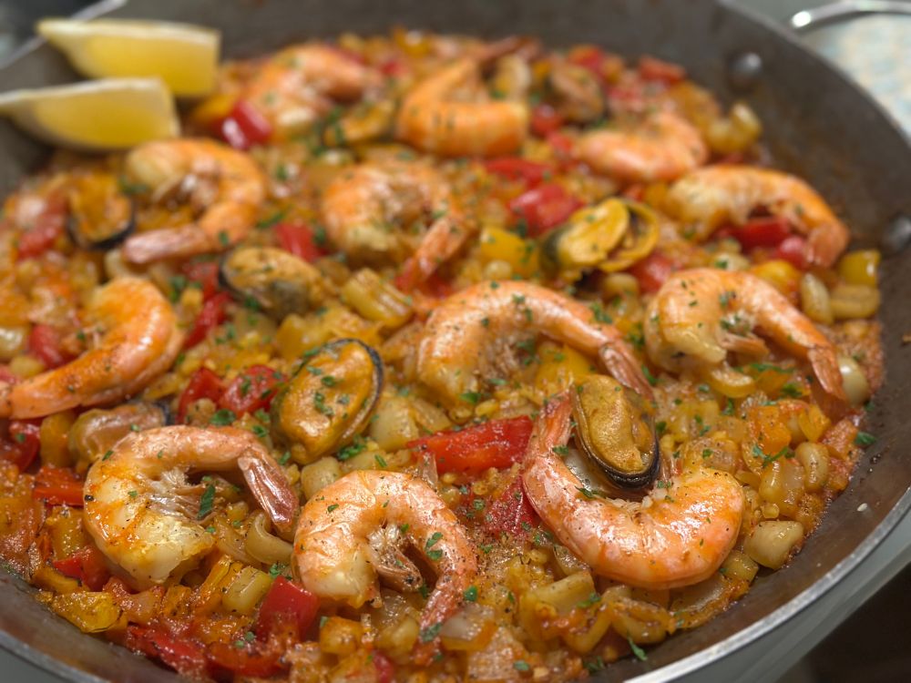 Paella in a pan