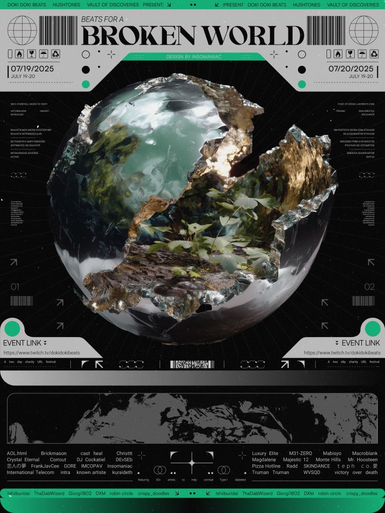 The event poster for Beats for a Broken World.