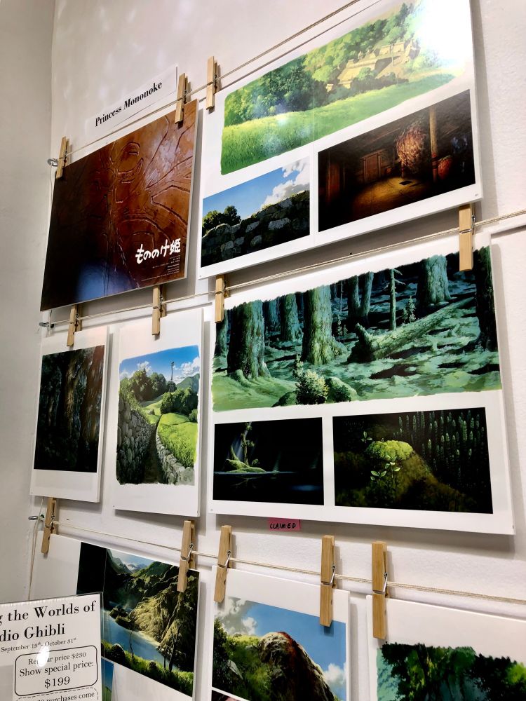 A look at several gallery pieces featuring art from Ghibli films.
