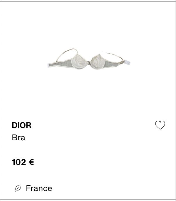 ad for used | preowned Designer bra, suggested seller price at €102