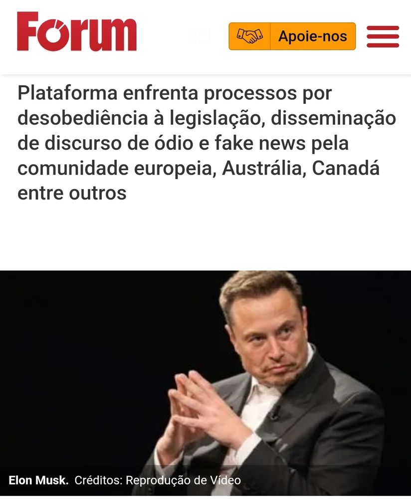 X, de Elon Musk, enfrenta processos de banimento em vários locais do mundo