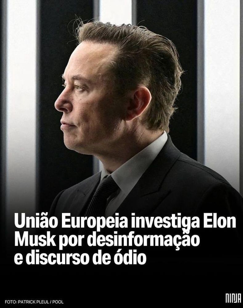 União Europeia investiga Elon Musk por desinformação e discurso de ódio.