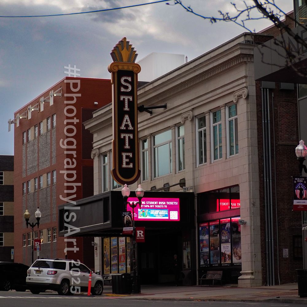 The theater is my place of work, with signs and flashing lights. 