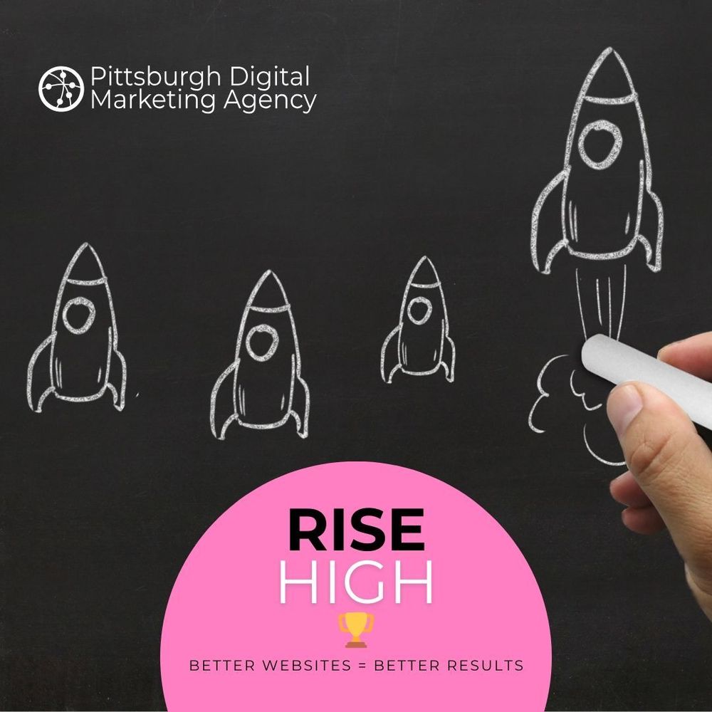 Picture of rockets rising high. Referring to the services we offer. Seo, ppc, web development. We help businesses rise high