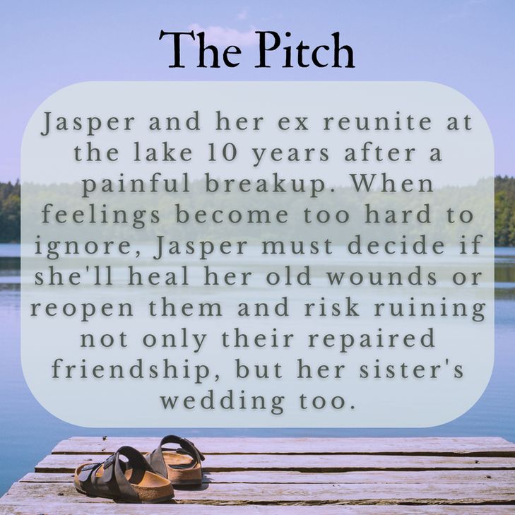 The Pitch
Jasper and her ex reunite at the lake 10 years after a painful breakup. When feelings become too hard to ignore, Jasper must decide if she'll heal her old wounds or reopen them and risk ruining not only their repaired friendship, but her sister's wedding too.
