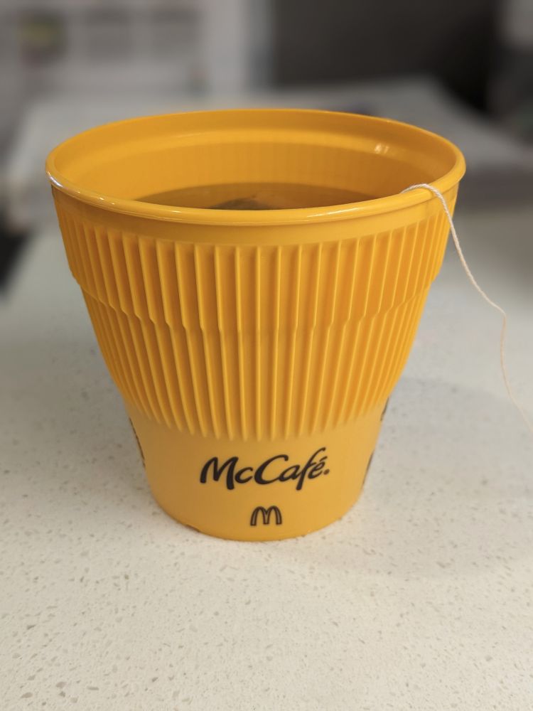 A reusable McDonalds coffee cup from the Netherlands