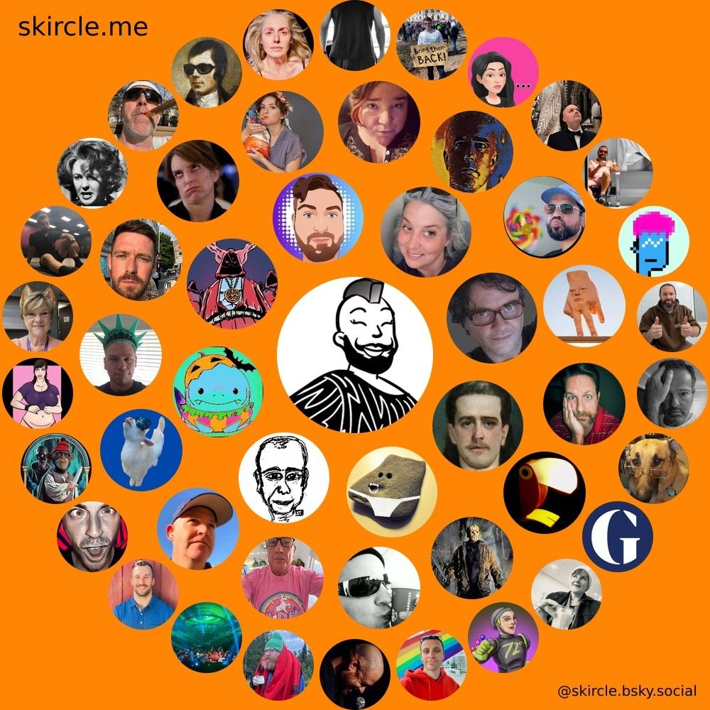@thebeardidlady.bsky.social's  skircle

Inner Circle:
@q1t3d0.bsky.social
@ayankdownunder.bsky.social
@stefanthinks.bsky.social
@apexamigo.bsky.social
@doomkick.com
@professorkiosk.wtf
@imwintersmom.bsky.social
@brucecoffman.bsky.social

Middle Circle:
@jasontheaverage.bsky.social
@daddyjew.bsky.social
@marcuskelson.bsky.social
@dak.bsky.social
@xinicit.bsky.social
@tigerpournelle.bsky.social
@topher.gay
@funnysnarkyjoke.bsky.social
@amutepiggy.bsky.social
@msfoxifurnasty.bsky.social
@granitedhuine.bsky.social
@los-los.bsky.social
@wristroom.bsky.social
@qwertying.bsky.social
@sd.solle.uk

Outer Circle:
@alistairbarrie.com
@surdfish.bsky.social
@veryclever.bsky.social
@thejacko.bsky.social
@blairloudly.bsky.social
@kn3rds.bsky.social
@thehumanstrobe.bsky.social
@anthrodiva.bsky.social
@bigbadnailbiter.bsky.social
@ghostofelizabeth.bsky.social
@wilboo72.bsky.social
@sicburns2.bsky.social
@maryscottoconnor.com
@uffdada.bsky.social
@whstancil.bsky.social
@trickykat.bsky.social
@scottishinsider.org
@peteonlyflans.bsky.social
@tickerzoid.bsky.social
@frenchys-goldau.bsky.social
@unfitz.bsky.social
@docatcdi.com
@theguardian.com
@theartfulldodger.bsky.social
@cicerofgrey.bsky.social
@lukeacl.com