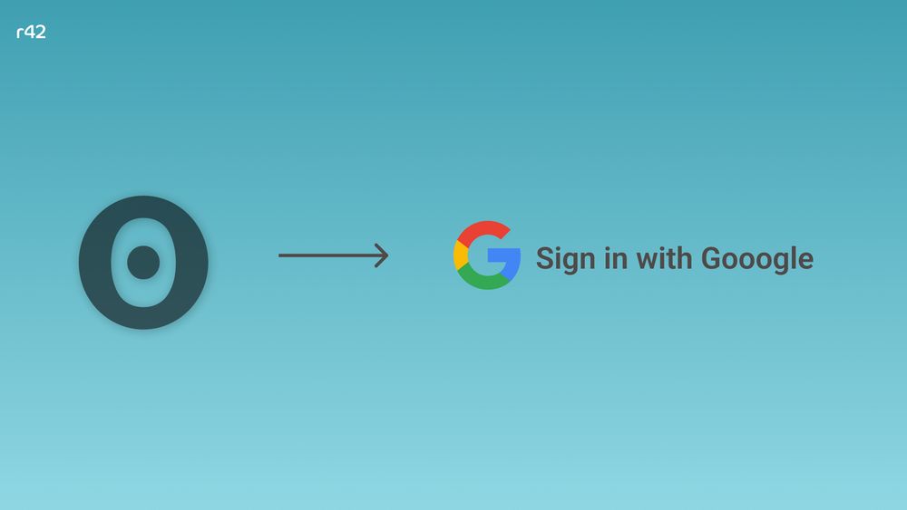 Observable logo with an arrow pointing to a Google logo with the words "Sign in with Google"