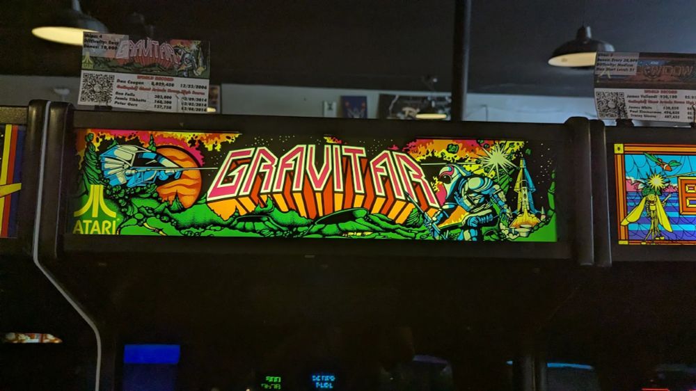 a marquee for the game gravitar