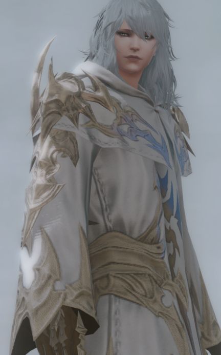 Elidibus with long white unkempt hair