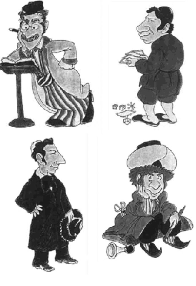 Illustration of the Marx Brothers as the four sons of the haggadah, from Dick Codor’s “Joyous Haggadah.”
