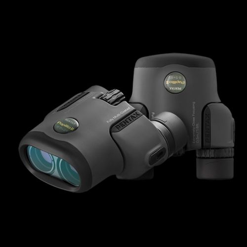 The Pentax Papilio II close focus binoculars which are perfect for bug people. You can get a close stereoscopic view of stuff in a wide variety of conditions, like when a spider is on the ceiling or just put of reach.