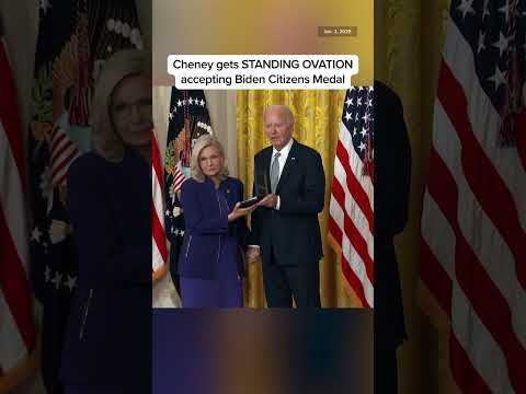 Cheney gets STANDING OVATION accepting Biden Citizens Medal