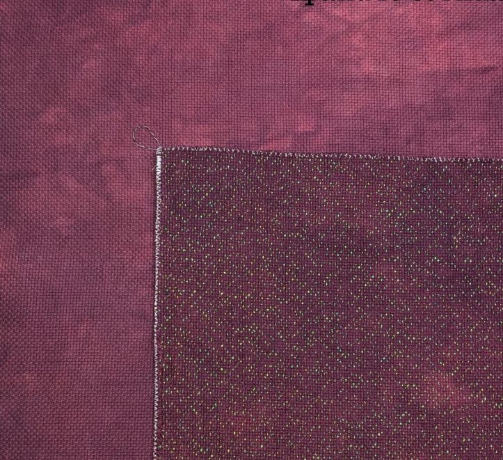 Aida cloth dyed a rich wine color