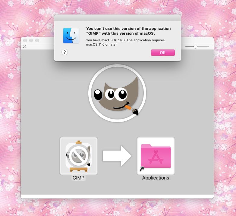 gimp 3 is not compatible with mac os mojave :(