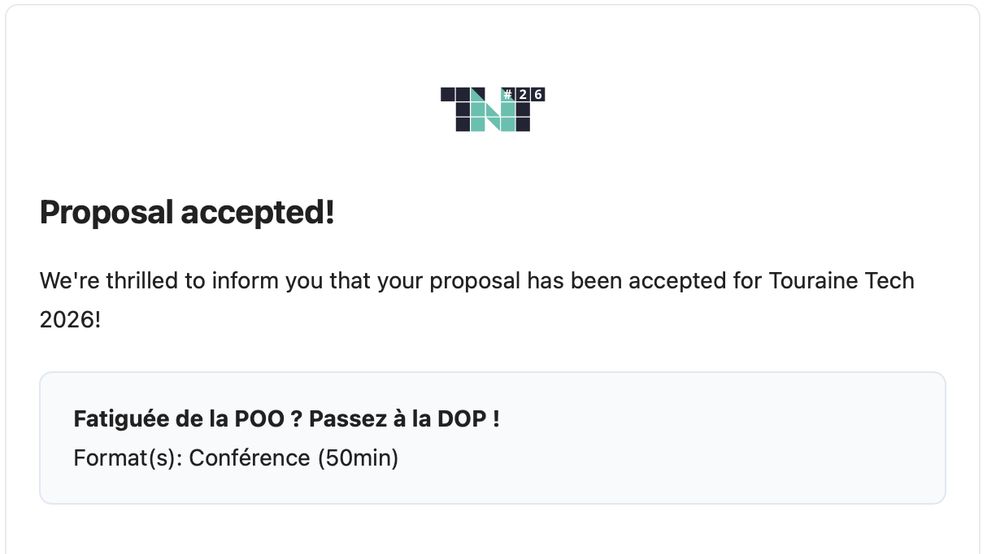 Mail d'acceptation du talk.