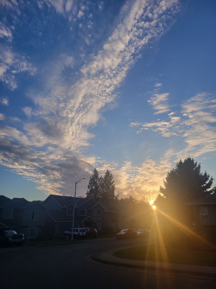 Salem Oregon.  The sun is setting.