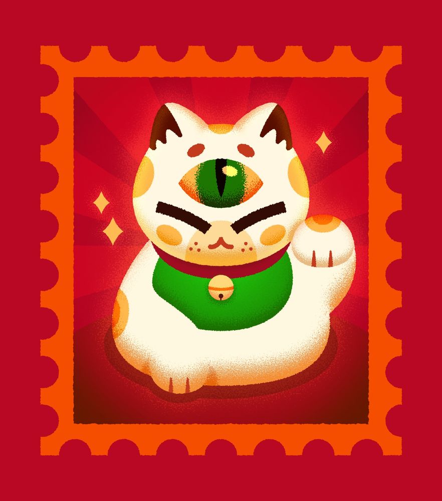 Eerie lucky cat made with Figma Draw