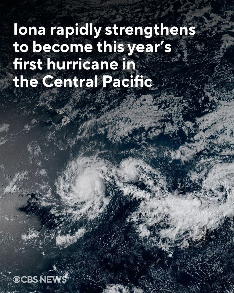 Iona becomes first hurricane in Central Pacific this year