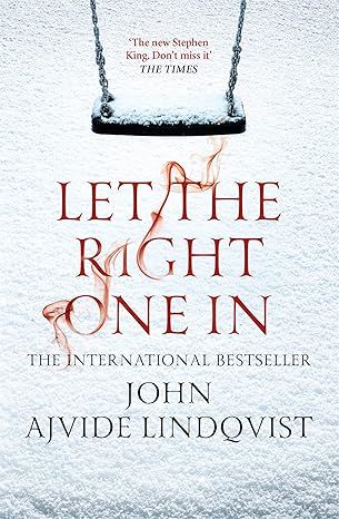 Portada de Deixa’m entrar de John Ajvide Lindqvist en anglès. Es veu un gronxador sobre un terra cobert de neu.