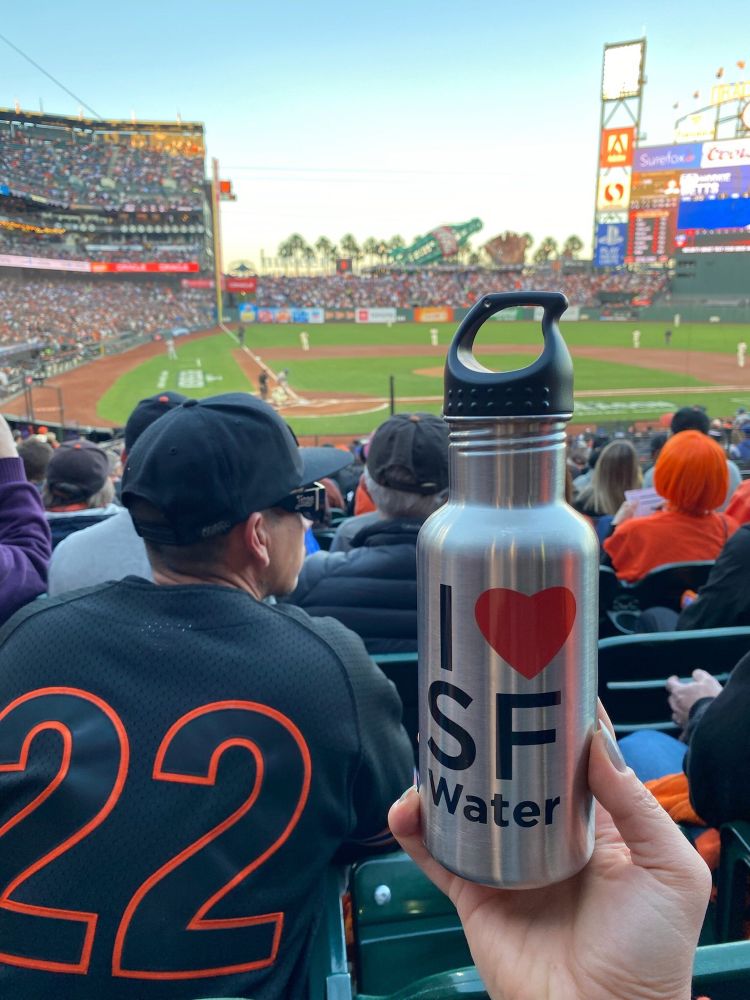I Heart SF Water bottle at Oracle Park.
Beat LA!